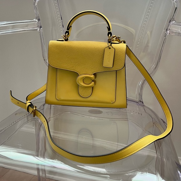 Coach Handbags - COACH Tabby Top Handle Leather Satchel in Brass/Retro Yellow